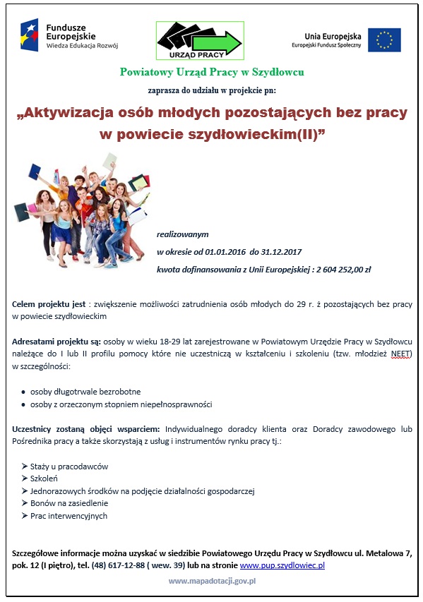 Aktywizacja osób młodych pozostających bez pracy w powiecie szydłowieckim(II)